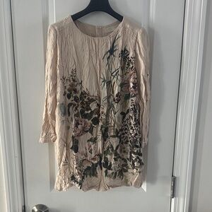 Zara Cream Floral Kids Tunic